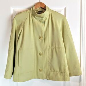 Eileen Fisher Lime Green Cotton Fleece Jacket Coat